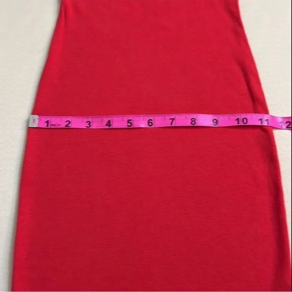 Red strapless ribbed dress Sz small - Picture 5 of 6